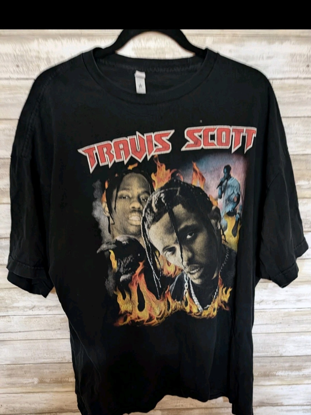 Vintage Travis Scott Black Band Tee With Graphic Print